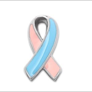 KEEP Awareness pink/blue silver ribbon charm